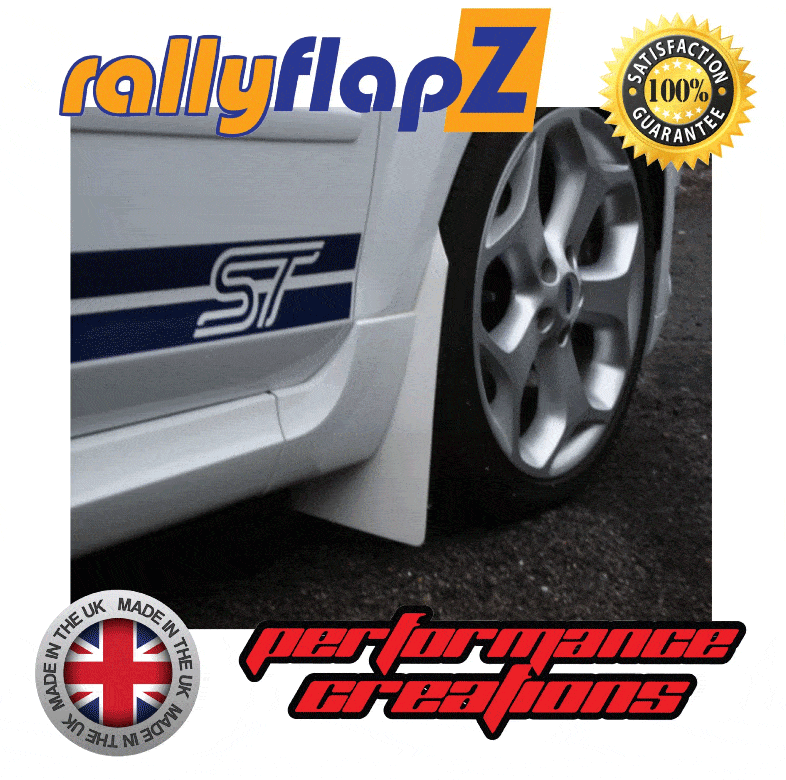Rally Style Mudflaps for FORD FOCUS ST250 Pre /& Facelift Mud Flaps Red 4mm PVC